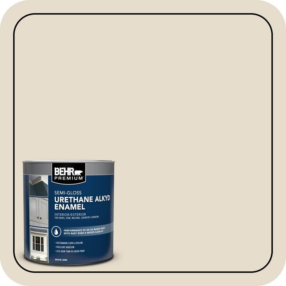 BEHR PREMIUM 1 qt. #ECC-21-1 Desert Plain Semi-Gloss Enamel Urethane Alkyd Interior/Exterior Paint (1)