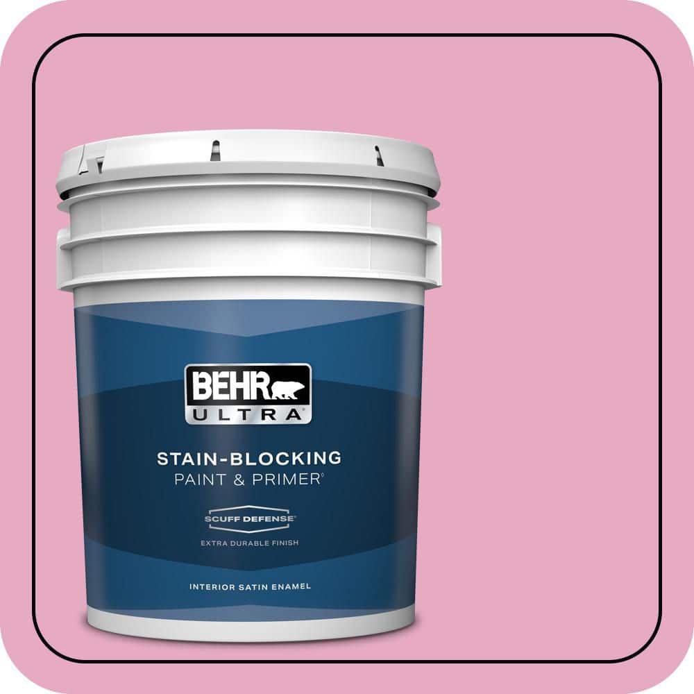 BEHR ULTRA 5 gal. #P130-3 Little Princess Extra Durable Satin Enamel Interior Paint & Primer