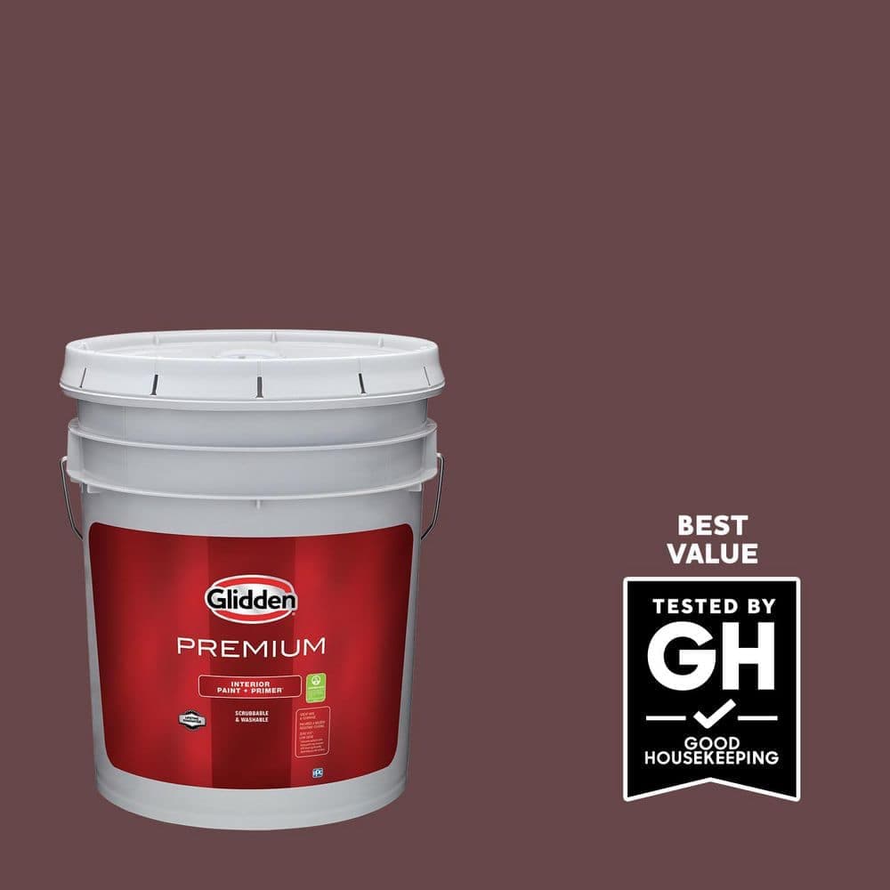 Glidden Premium 5 gal. PPG1054-7 Chocolate Eclair Semi-Gloss Interior Latex Paint