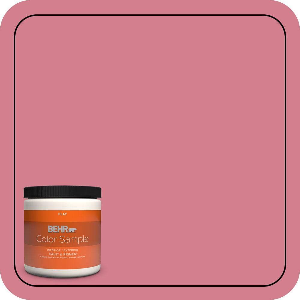 BEHR PREMIUM PLUS 8 oz. #P140-4 I Pink I Can Flat Interior/Exterior Paint & Primer Color Sample