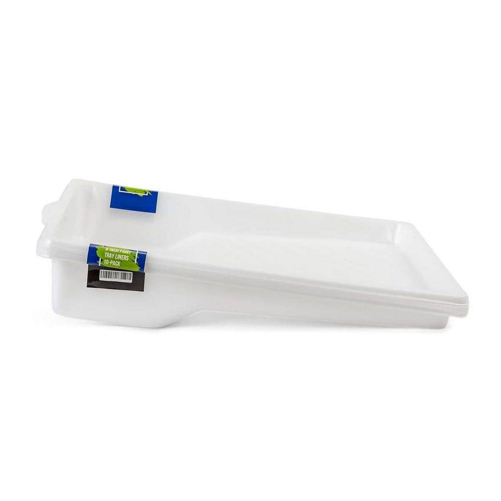 Dracelo 9 in. Plastic Paint Tray Liners for Paint Roller Brushes (10-Pack) (2)
