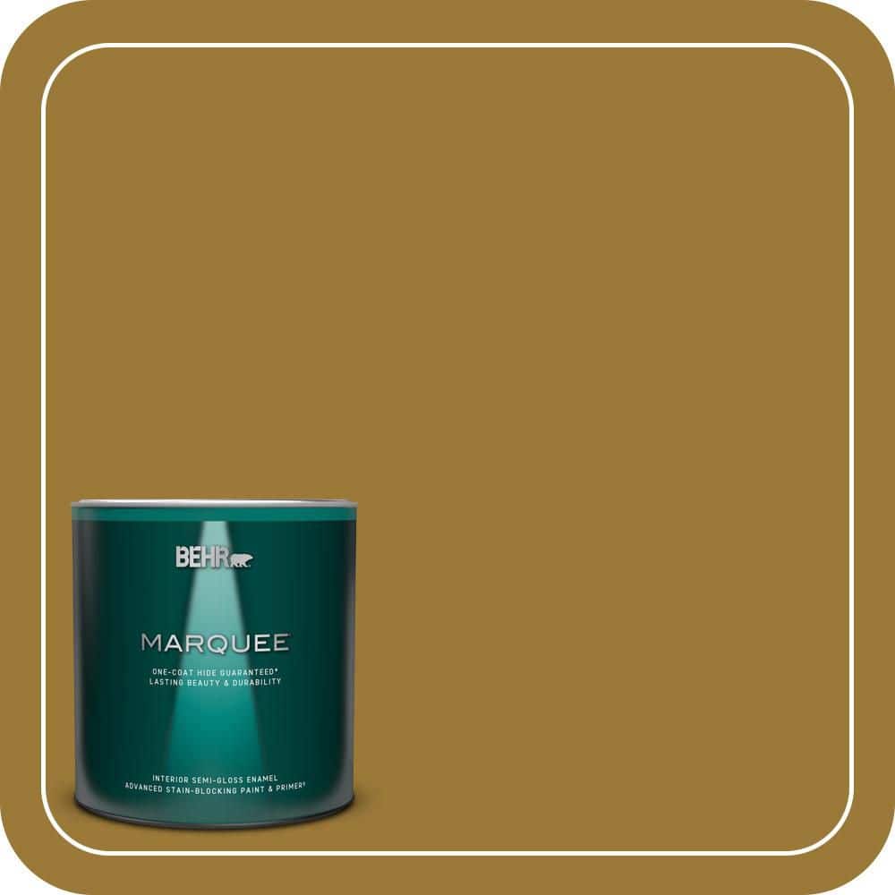 BEHR MARQUEE 1 qt. #M300-7A Retro Gold Semi-Gloss Enamel Interior Paint and Primer (1)