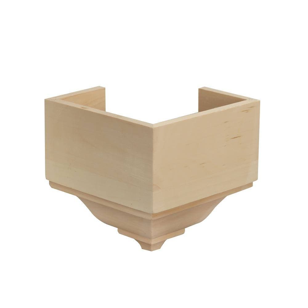 Ornamental Mouldings 1899O/S 4-3/16 in. x 7-15/32 in. x 7-3/4 in. White Hardwood Large Outside Crown Connector Block Moulding (3)