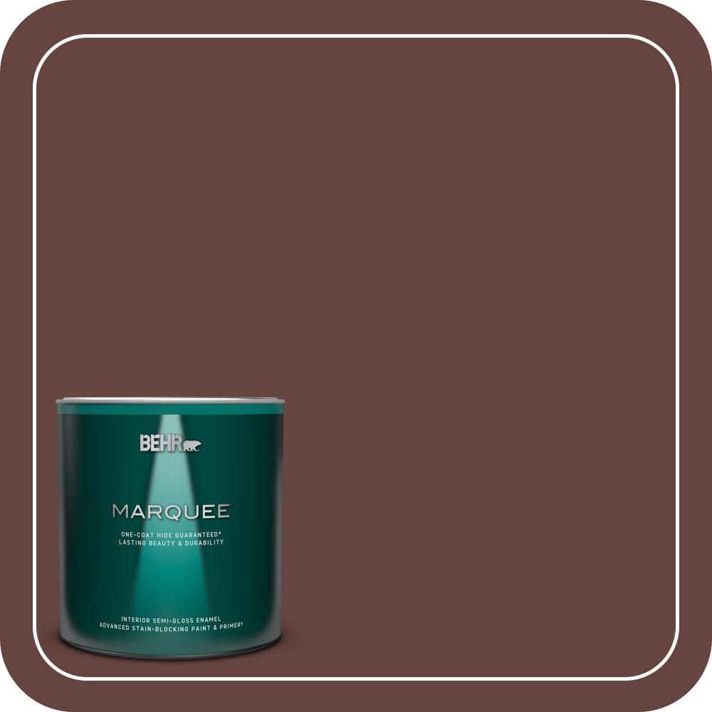 BEHR MARQUEE 1 qt. #S-G-730 Tawny Port Semi-Gloss Enamel Interior Paint & Primer