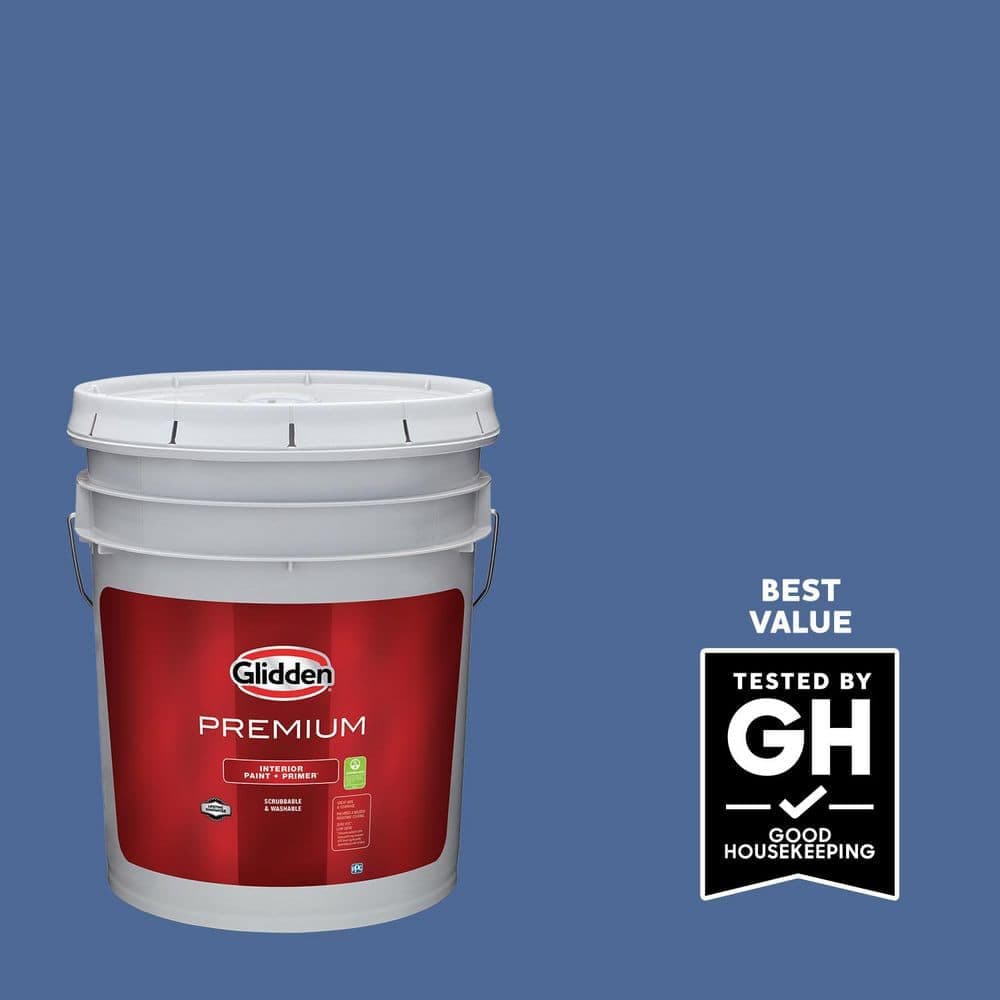 Glidden Premium 5 gal. PPG1166-6 Blue Odyssey Flat Interior Latex Paint