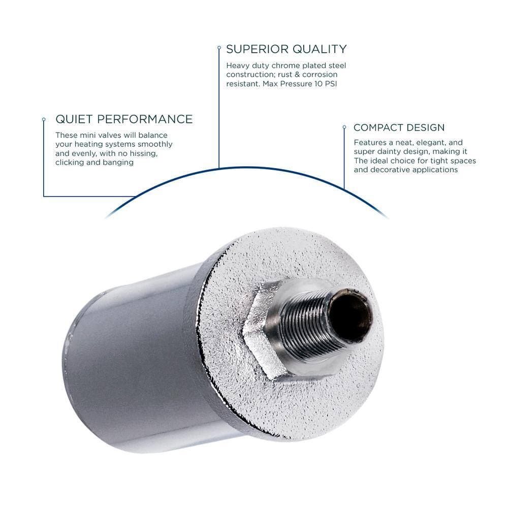 PLUMBFLEX 1/4 in. Chrome Threaded Straight Steam Air Radiator Valve (2)