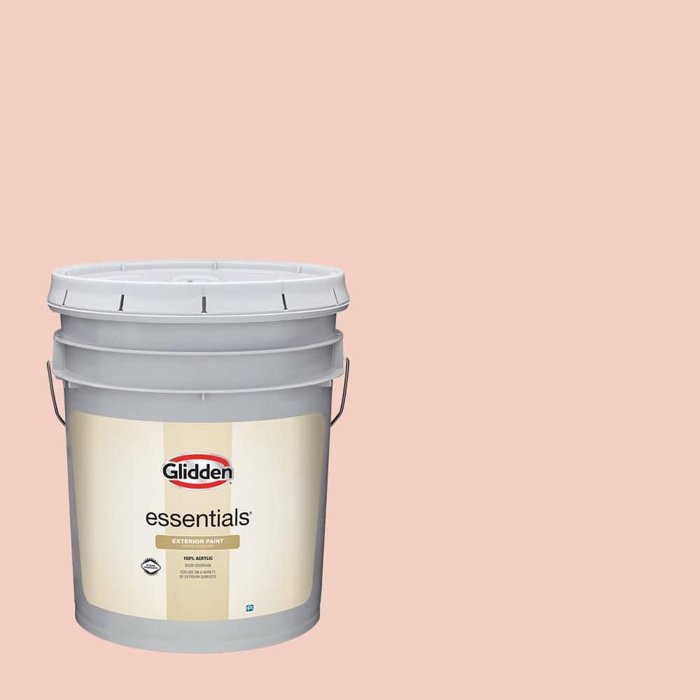 Glidden Essentials 5 gal. PPG1063-3 Pale Coral Semi-Gloss Exterior Paint
