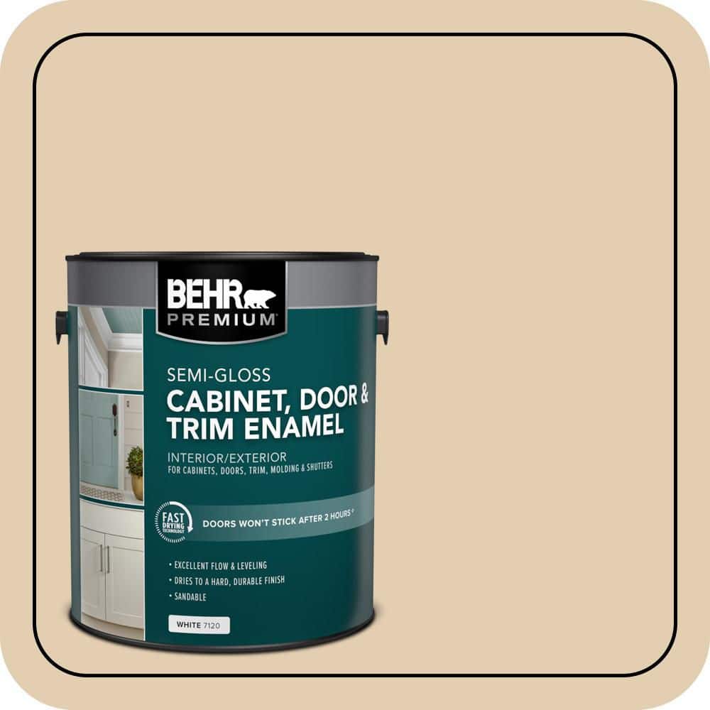 BEHR PREMIUM 1 gal. #HDC-AC-09 Concord Buff Semi-Gloss Enamel Interior/Exterior Cabinet, Door & Trim Paint