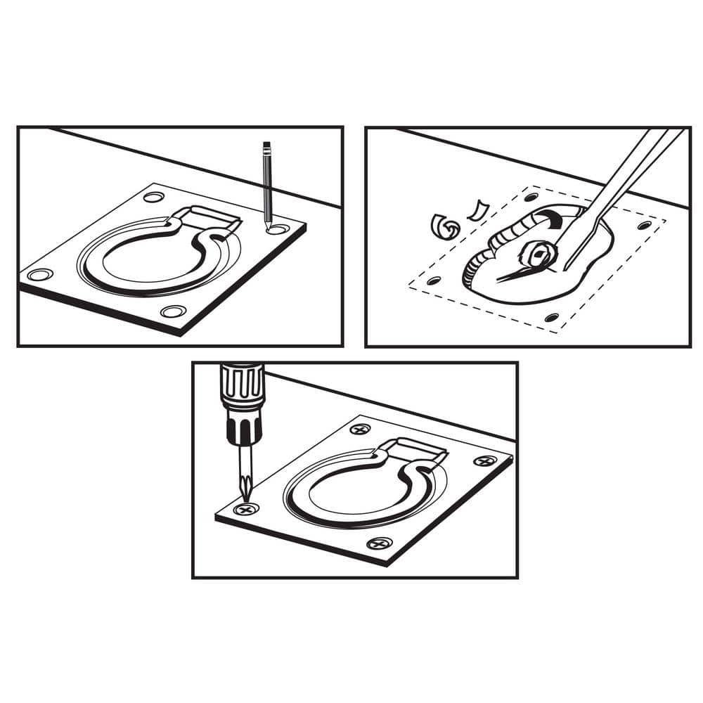 Everbilt 3 in. x 3-1/2 in. Zinc-Plated Trap Door Ring (2)