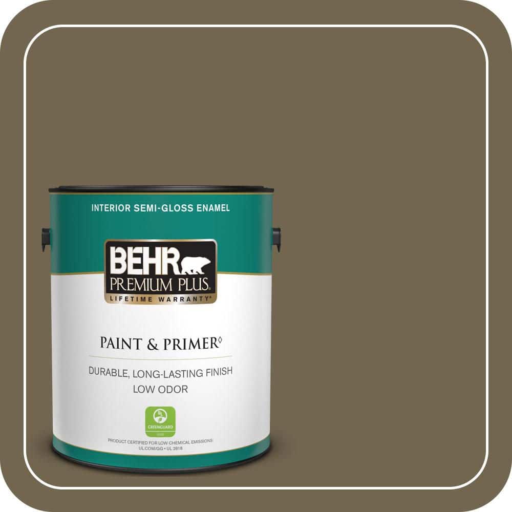 BEHR PREMIUM PLUS 1 gal. #N330-7 Adventurer Semi-Gloss Enamel Low Odor Interior Paint & Primer