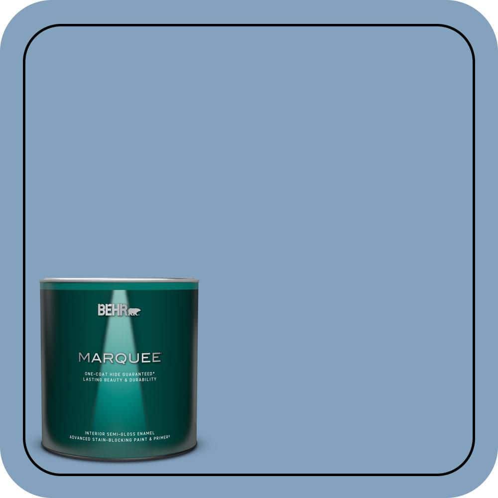 BEHR MARQUEE 1 qt. #PPU14-07 Hawaiian Sky Semi-Gloss Enamel Interior Paint & Primer