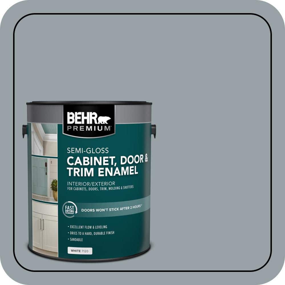 BEHR PREMIUM 1 gal. #PFC-57 Silver Spur Semi-Gloss Enamel Interior/Exterior Cabinet, Door & Trim Paint