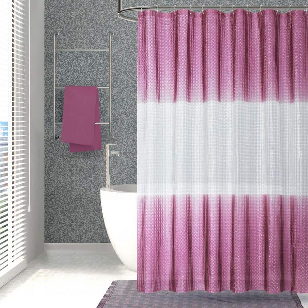 Dainty Home Mist 70 in. x 72 in. Liner Burgundy 3D Eco-Friendly Shower Curtain (1)