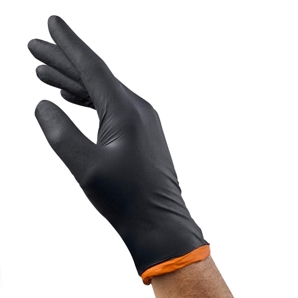HDX Pop-N-Go Black Disposable Heavy Duty Nitrile Gloves, Size Large (80-Count) (3)