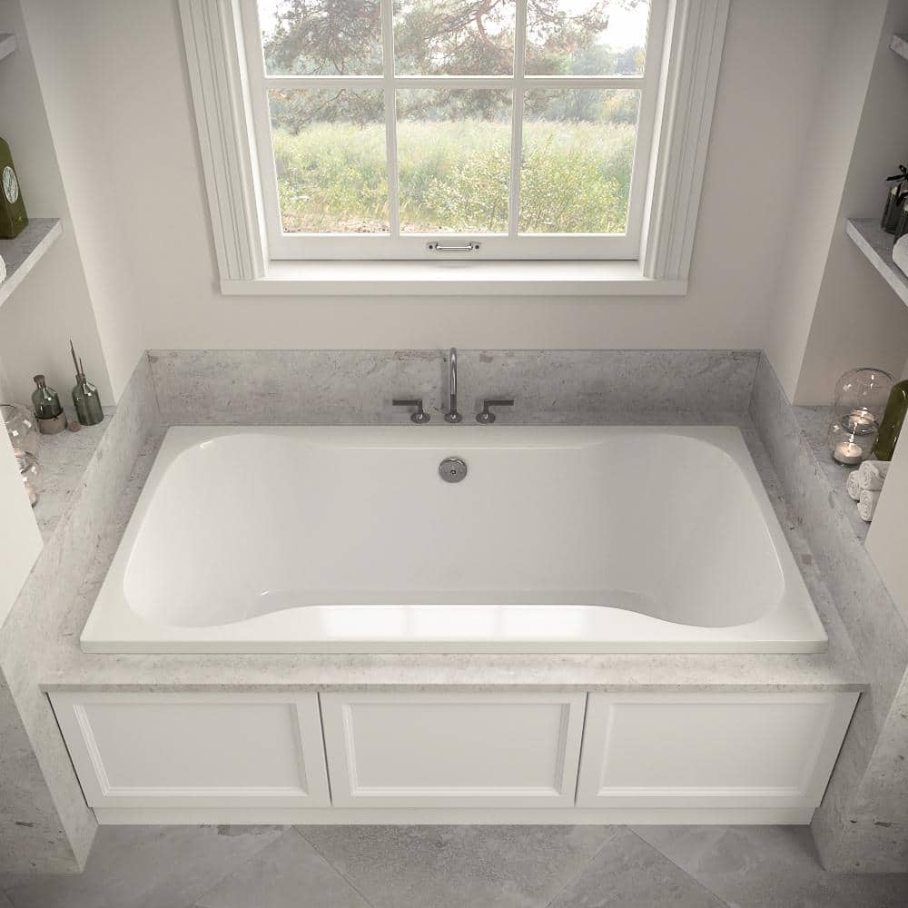 Streamline N-4480-769-BNK 66 in. x 34 in. Rectangular Acrylic Soaking Drop-In Bathtub, with Center Drain in Brushed Nickel (2)