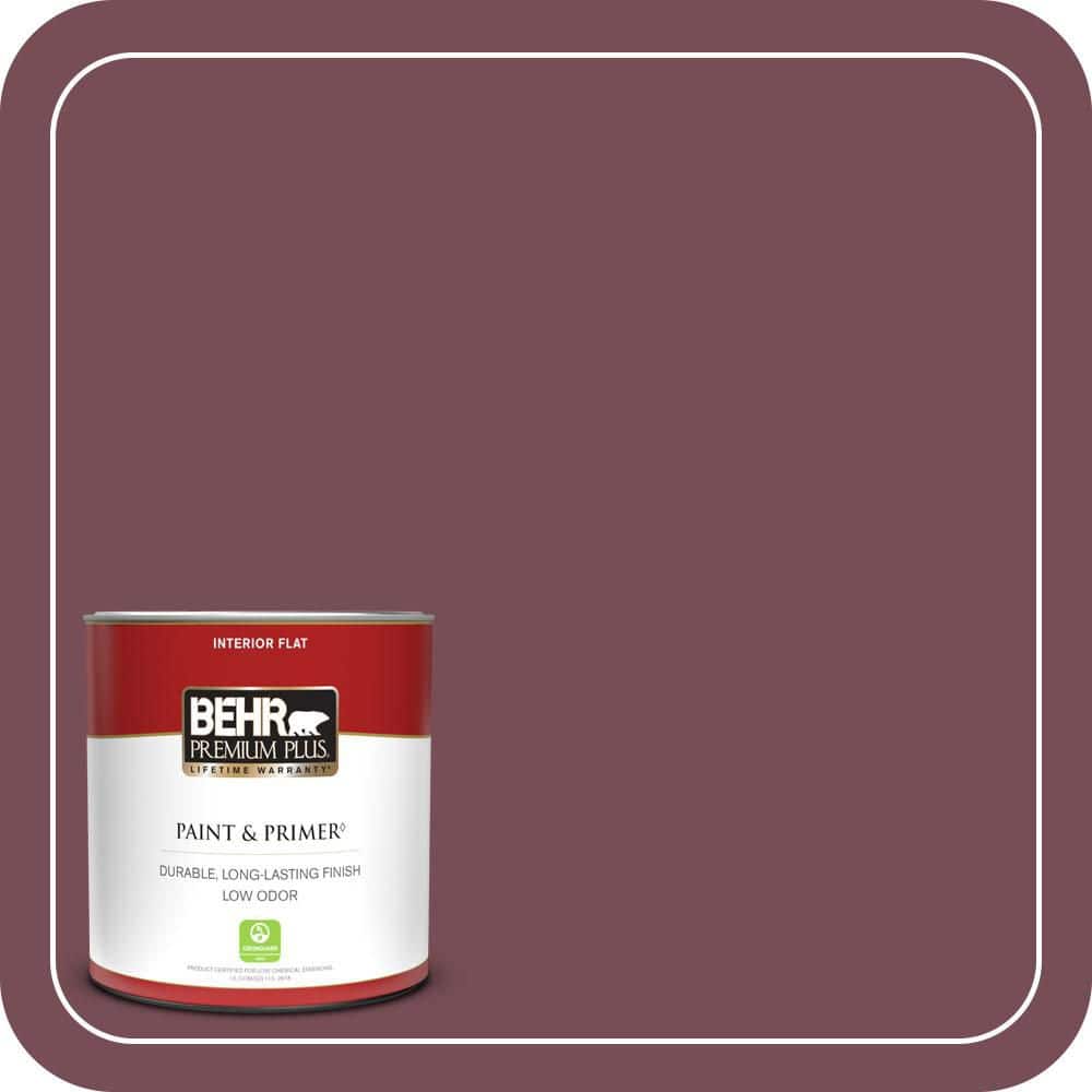 BEHR PREMIUM PLUS 1 qt. #MQ1-01 Rule Breaker Flat Low Odor Interior Paint & Primer