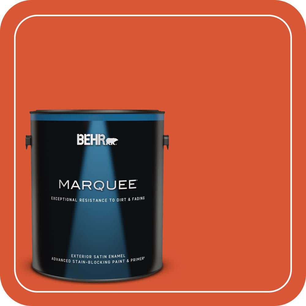 BEHR MARQUEE 1 gal. #P190-7 Inferno Satin Enamel Exterior Paint & Primer (1)