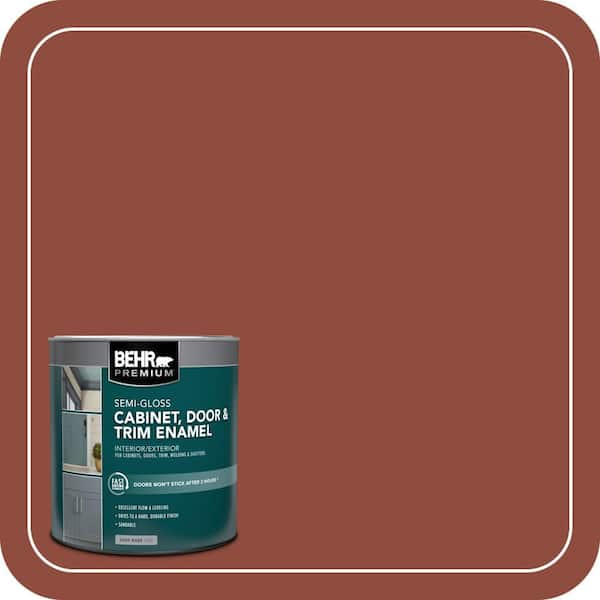 BEHR PREMIUM 1 qt. #SC-330 Redwood Semi-Gloss Enamel Interior/Exterior Cabinet, Door & Trim Paint (2)