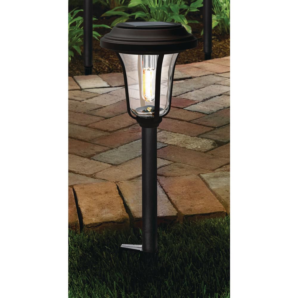 Hampton Bay Rosemont Bronze Solar LED 40 Lumen Weather Resistant Path Light (2)
