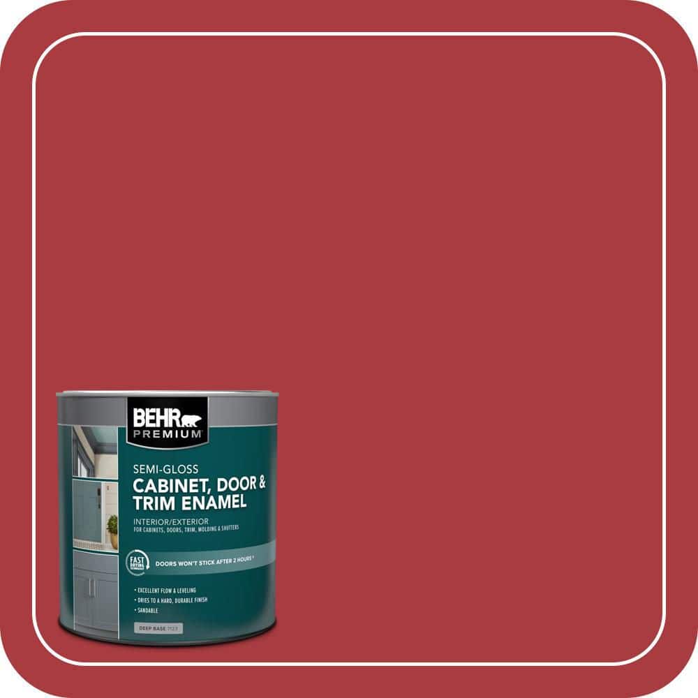 BEHR PREMIUM 1 qt. #S-G-160 California Poppy Semi-Gloss Enamel Interior/Exterior Cabinet, Door & Trim Paint