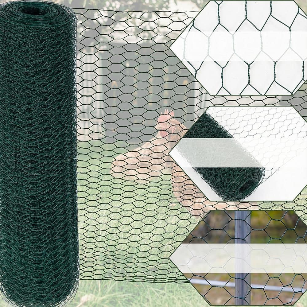 Unbranded 157.5 ft. Large Size Galvanized Hexagonal Floral Green Chicken Coop Wire Fencing (3)