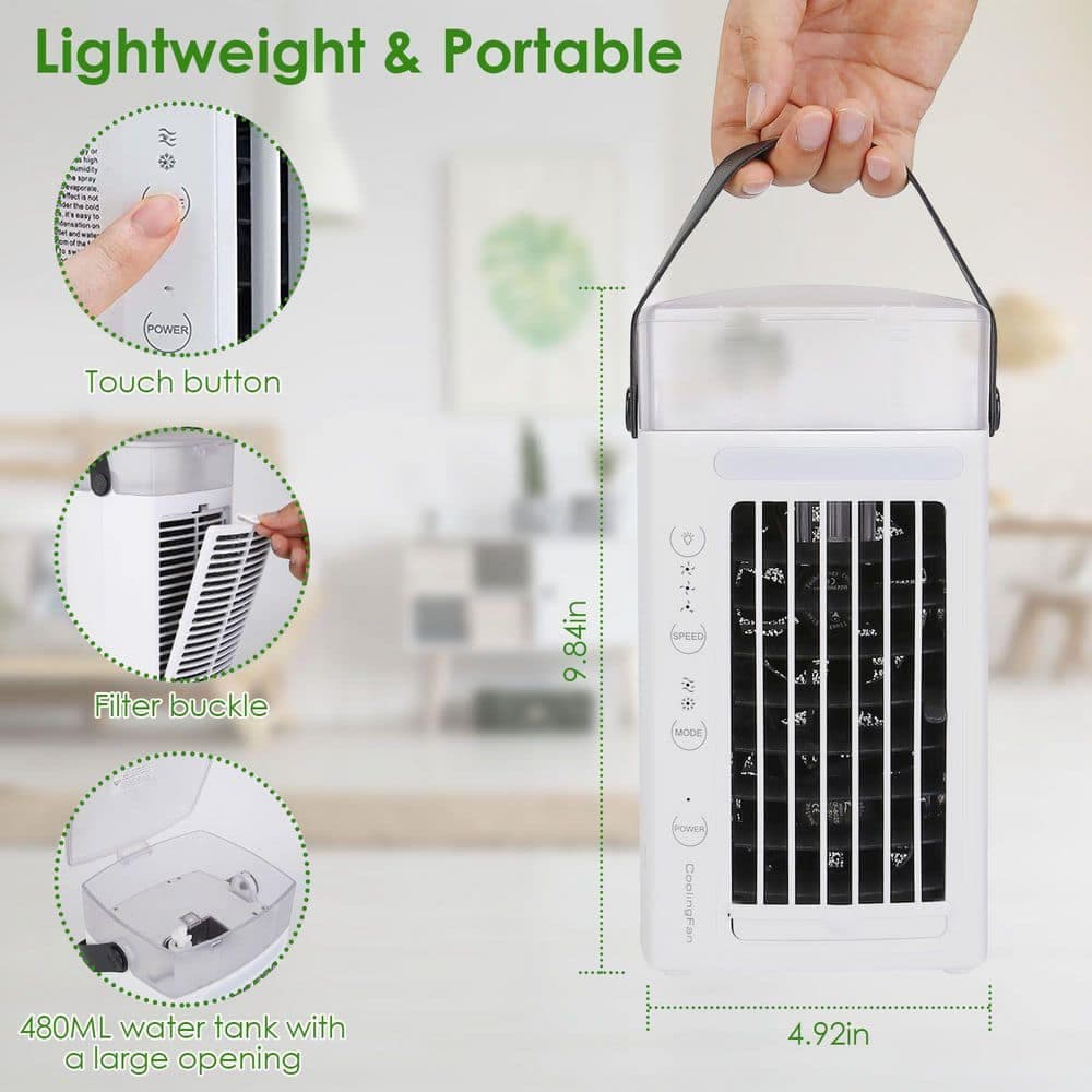 Tahanbath 4 in 3 Speed Settings Portable Air Conditioner Fan Evaporative Air Cooler Water Fan (2)
