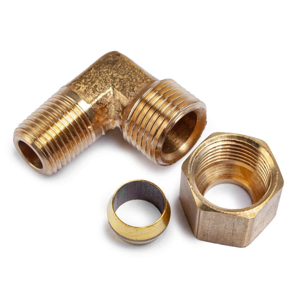 LTWFITTING 5/16 in. O.D. x 1/8 in. MIP Brass Compression 90-Degree Elbow Fitting (5-Pack) (2)
