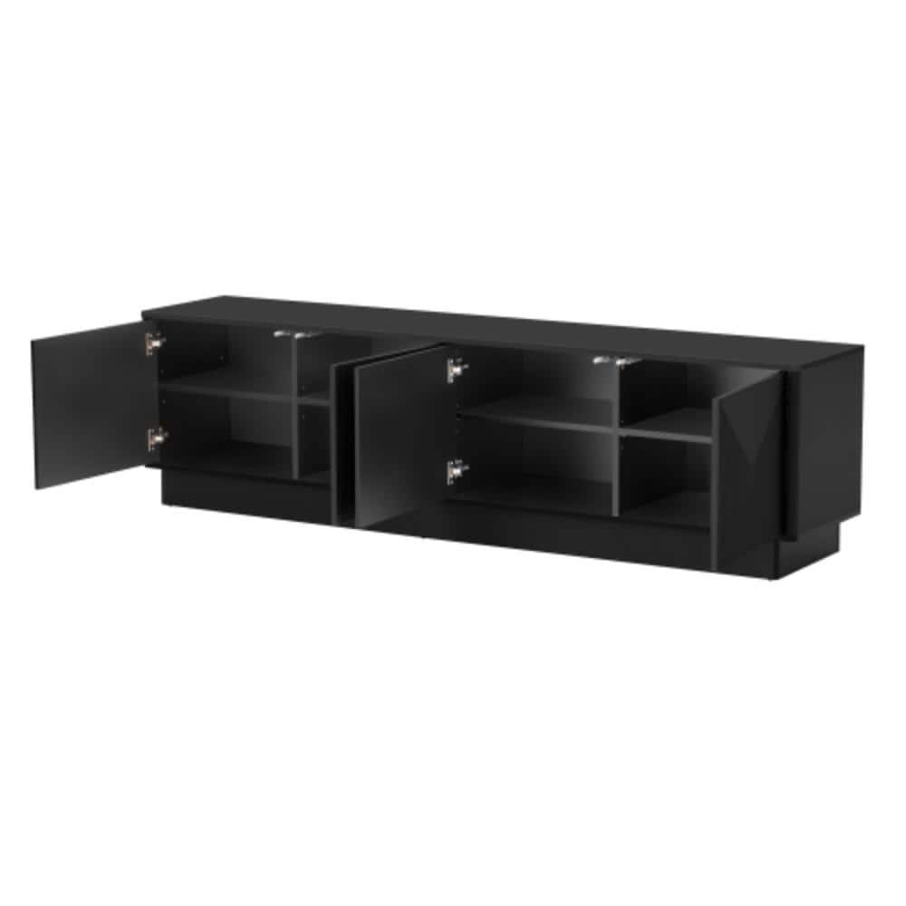 Unbranded 74.8 in. W x 15.6 in. D x 20.4 in. H Bathroom Black Linen Cabinet