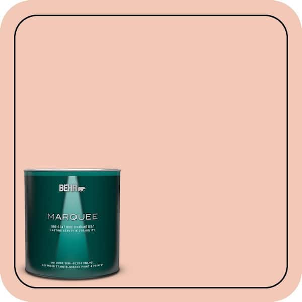 BEHR PREMIUM PLUS 5 gal. #M190-2 Everblooming Semi-Gloss Enamel Low Odor Interior Paint & Primer (4)