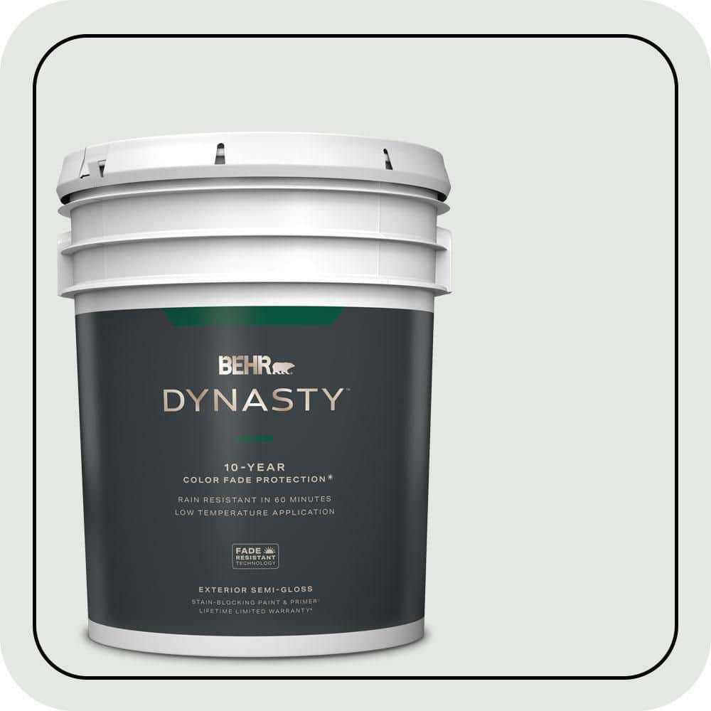 BEHR DYNASTY 5 gal. #PPU26-13 Silent White Semi-Gloss Exterior Stain-Blocking Paint & Primer