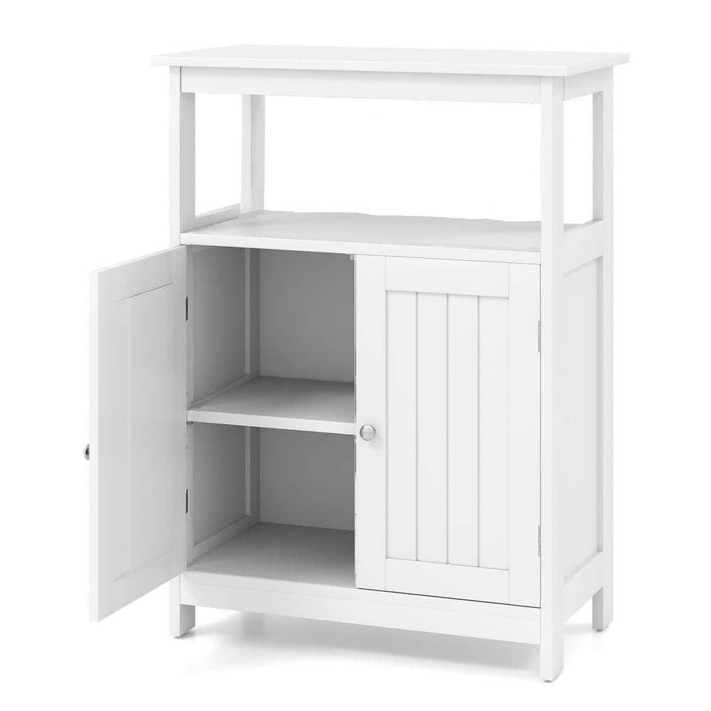 Volenca 24 in. W x 12 in. D x 32 in. H White Freestanding Bathroom Linen Cabinet with Open Compartment
