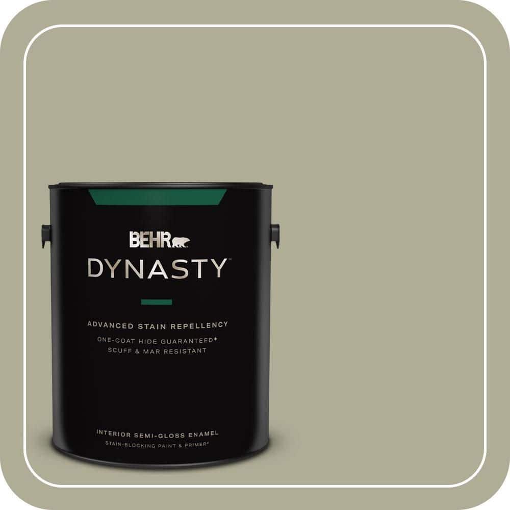 BEHR DYNASTY 1 gal. #MQ6-27 Sage Wisdom One-Coat Hide Semi-Gloss Enamel Interior Stain-Blocking Paint & Primer