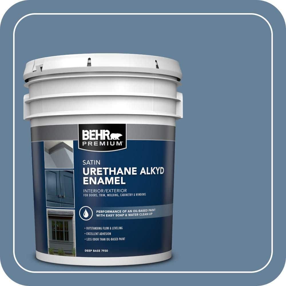 BEHR PREMIUM 5 gal. #ICC-74 Provence Urethane Alkyd Satin Enamel Interior/Exterior Paint