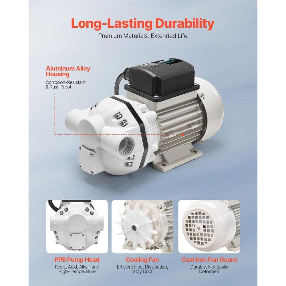 SKYSHALO DEF Transfer Pump, 8 GPM, Diaphragm Irrigation Self Priming Electric Water Pump, 110V, 220W, 26.25 ft. Lift (2)