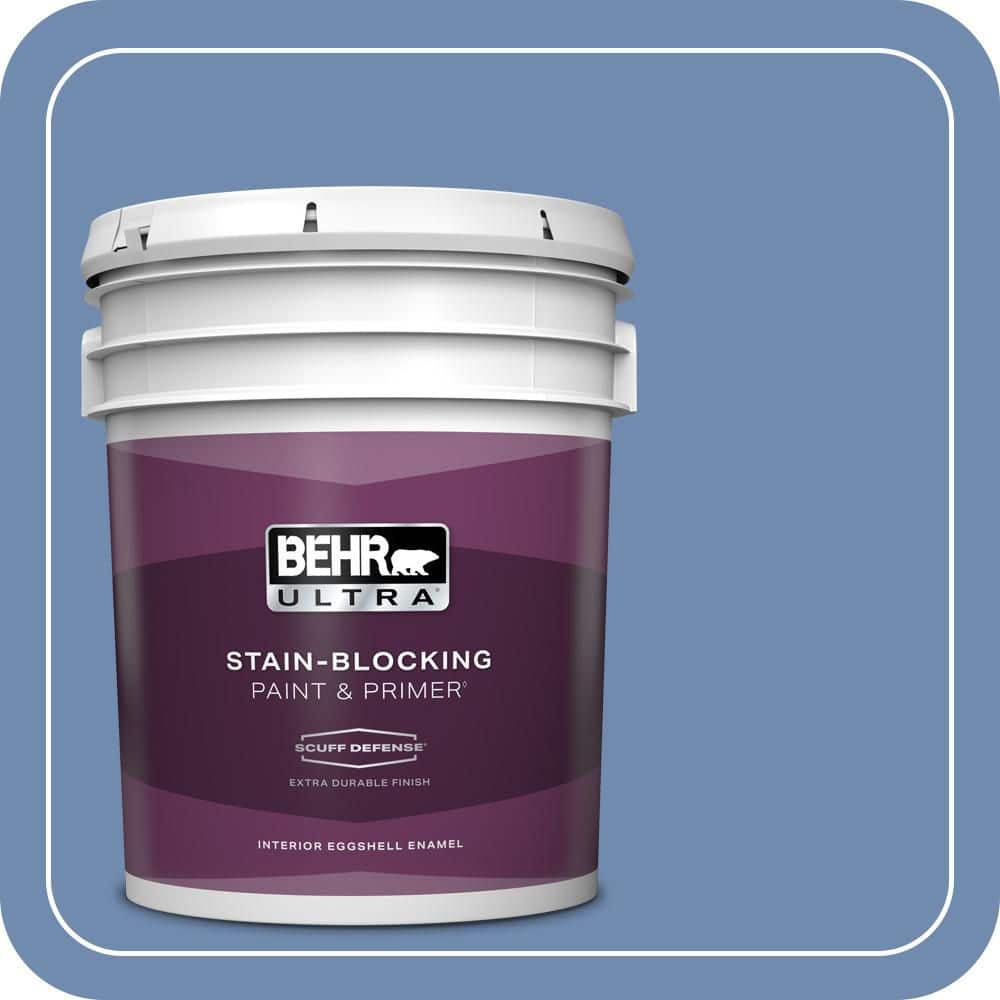 BEHR ULTRA 5 gal. #590D-5 Windsurf Blue Extra Durable Eggshell Enamel Interior Paint & Primer