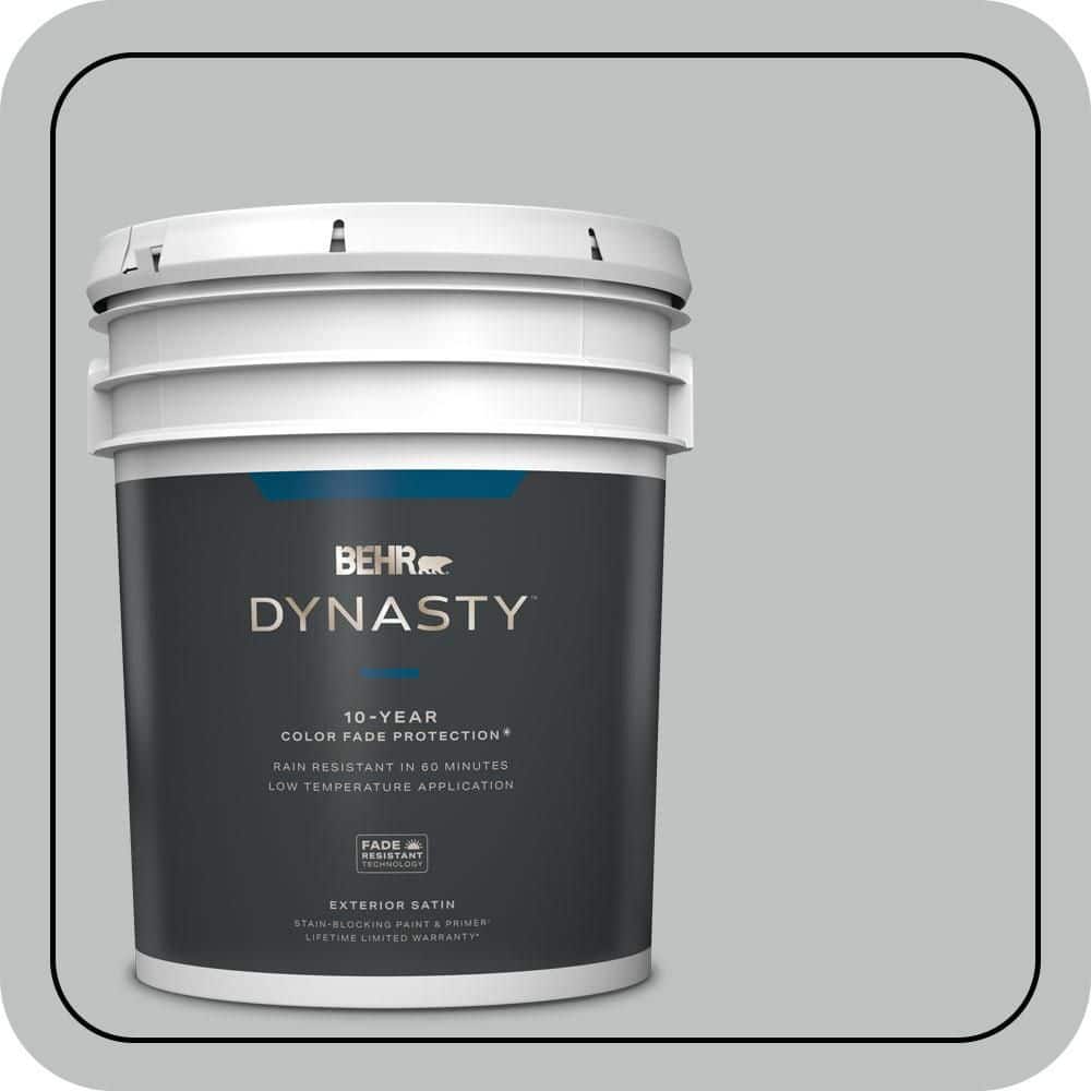 BEHR DYNASTY 5 gal. #PPU26-18 Silver Mine Satin Enamel Exterior Stain-Blocking Paint & Primer