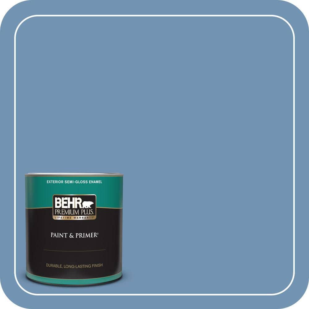 BEHR PREMIUM PLUS 1 qt. #T13-5 Belladonna Semi-Gloss Enamel Exterior Paint & Primer