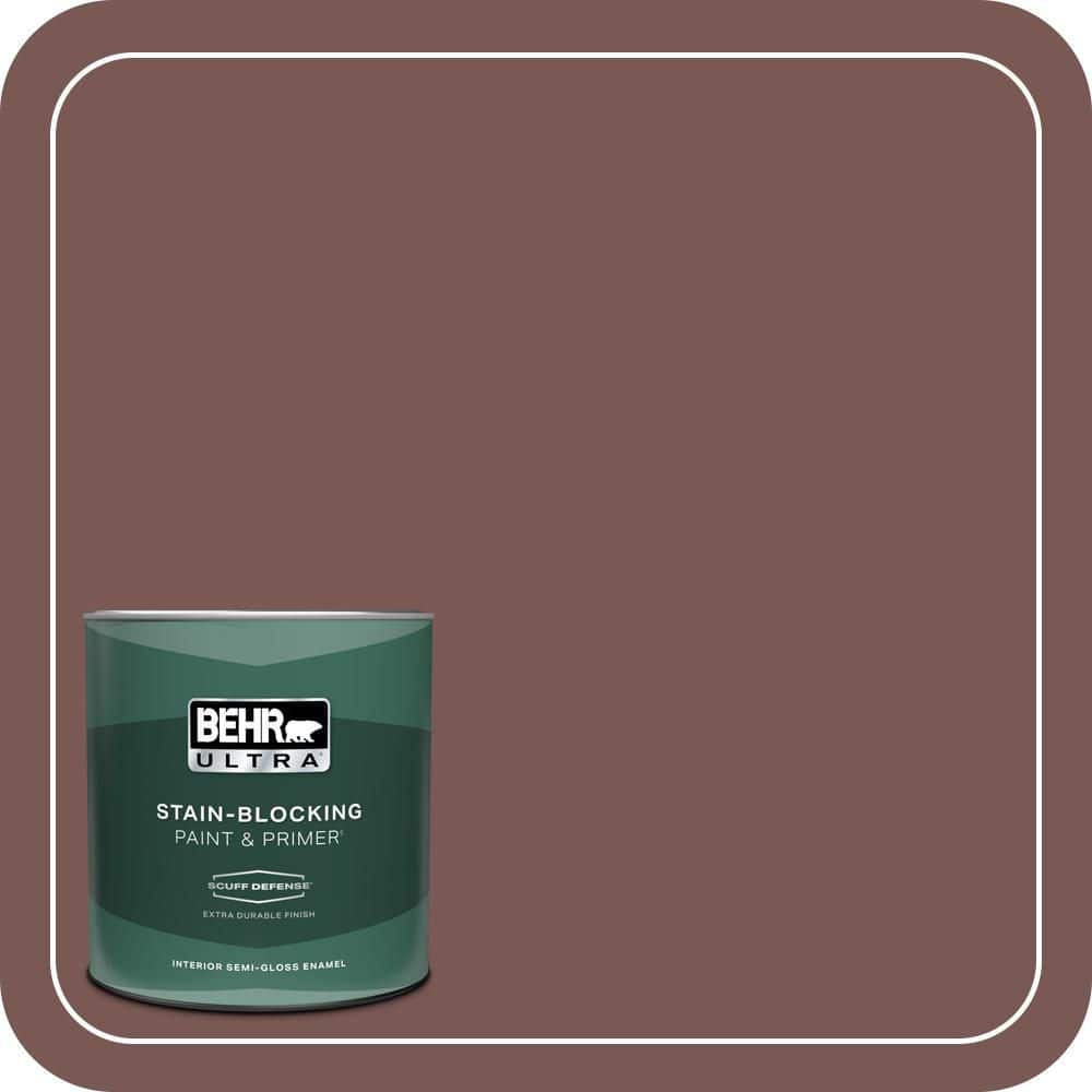 BEHR ULTRA 1 qt. #700B-6 Sequoia Dusk Extra Durable Semi-Gloss Enamel Interior Paint & Primer