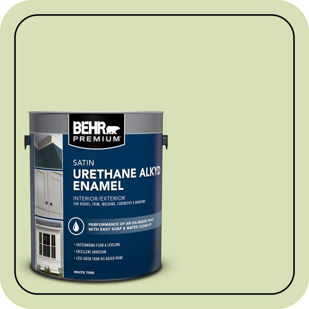 BEHR PREMIUM 1 gal. #420C-3 Celery Bunch Urethane Alkyd Satin Enamel Interior/Exterior Paint
