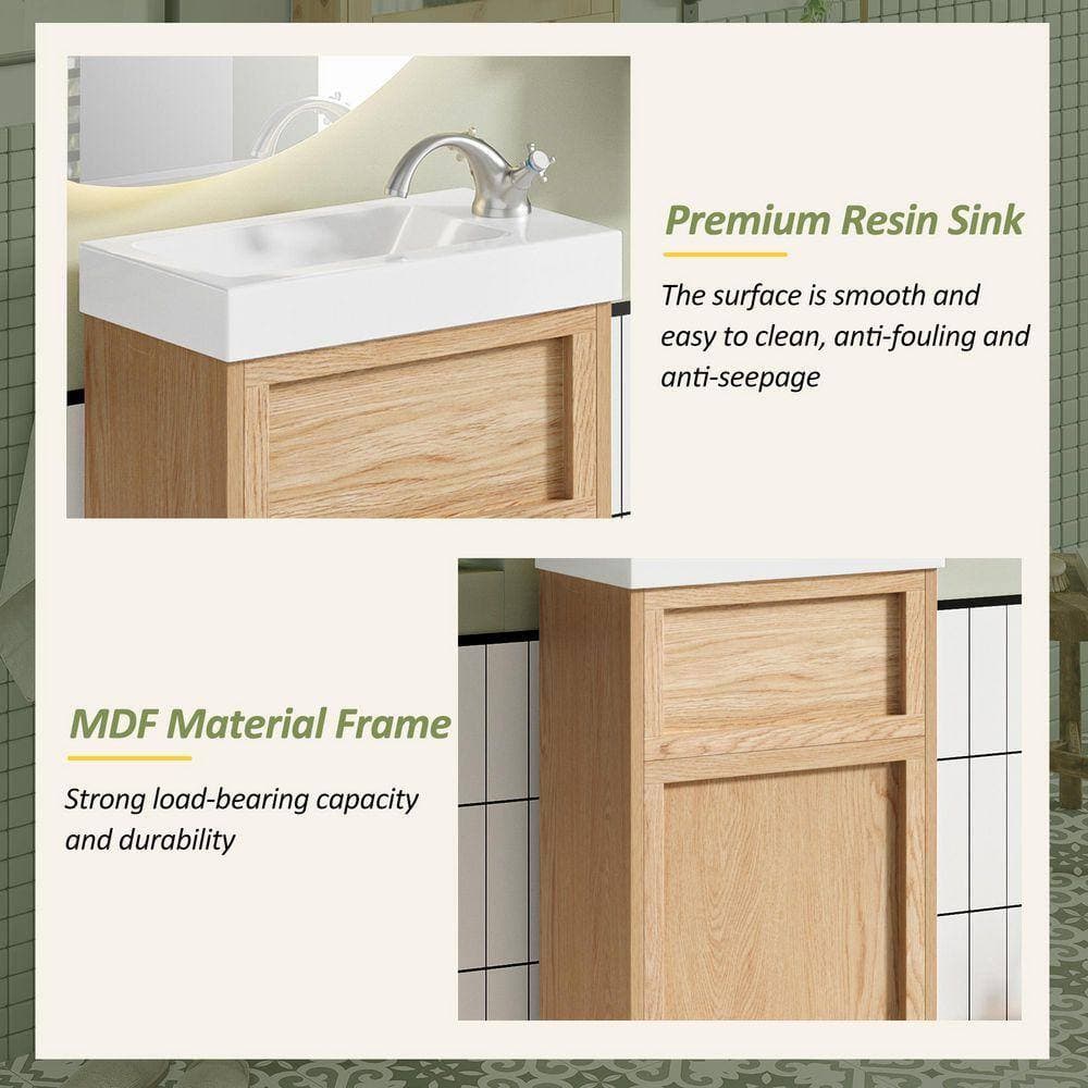 COWLOWN 15.75 in. W x 8.75 in. D x 34.1 in. H Bathroom Brown Linen Cabinet (3)