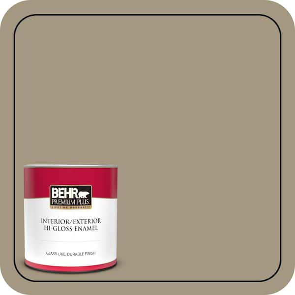 BEHR PREMIUM PLUS 1 qt. #N330-5 Livingston Hi-Gloss Enamel Interior/Exterior Paint & Primer (2)