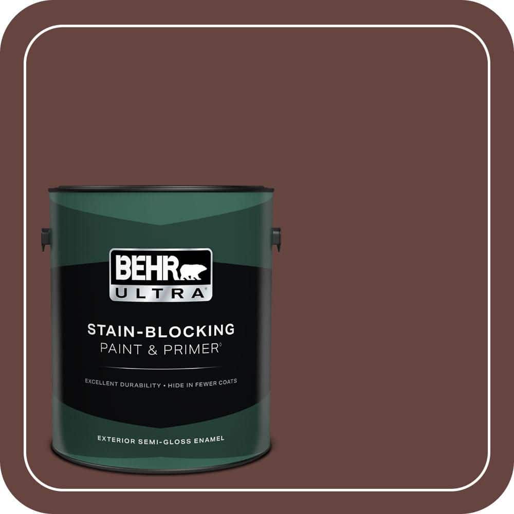 BEHR ULTRA 1 gal. #S-G-730 Tawny Port Semi-Gloss Enamel Exterior Paint & Primer