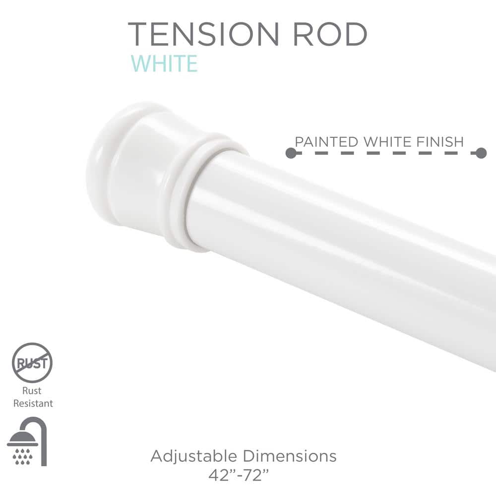 Bath Bliss Tension Shower Rod in White (2)