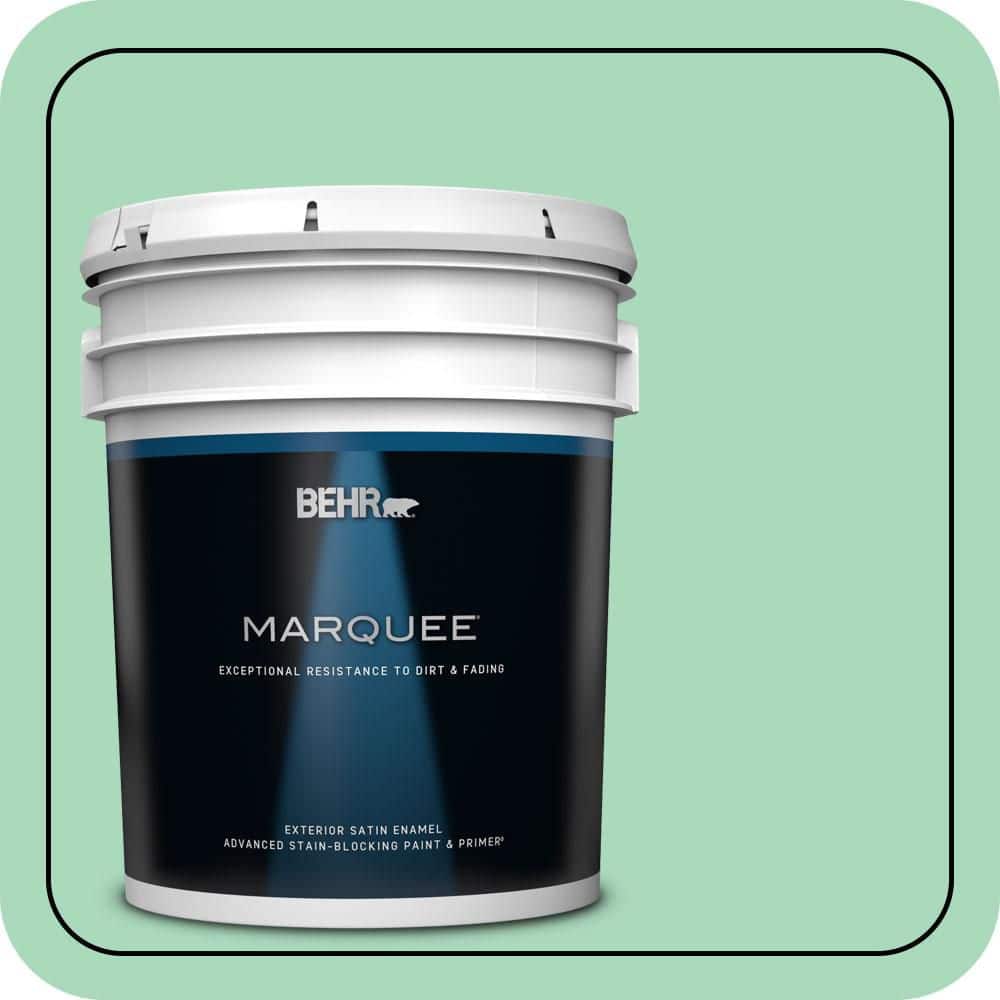 BEHR MARQUEE 5 gal. #P410-3 Shanghai Jade Satin Enamel Exterior Paint & Primer