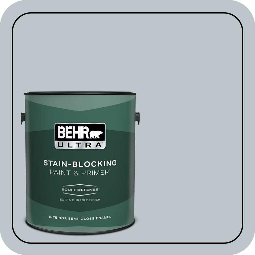 BEHR ULTRA 1 gal. #N490-2 Icicles Extra Durable Semi-Gloss Enamel Interior Paint & Primer