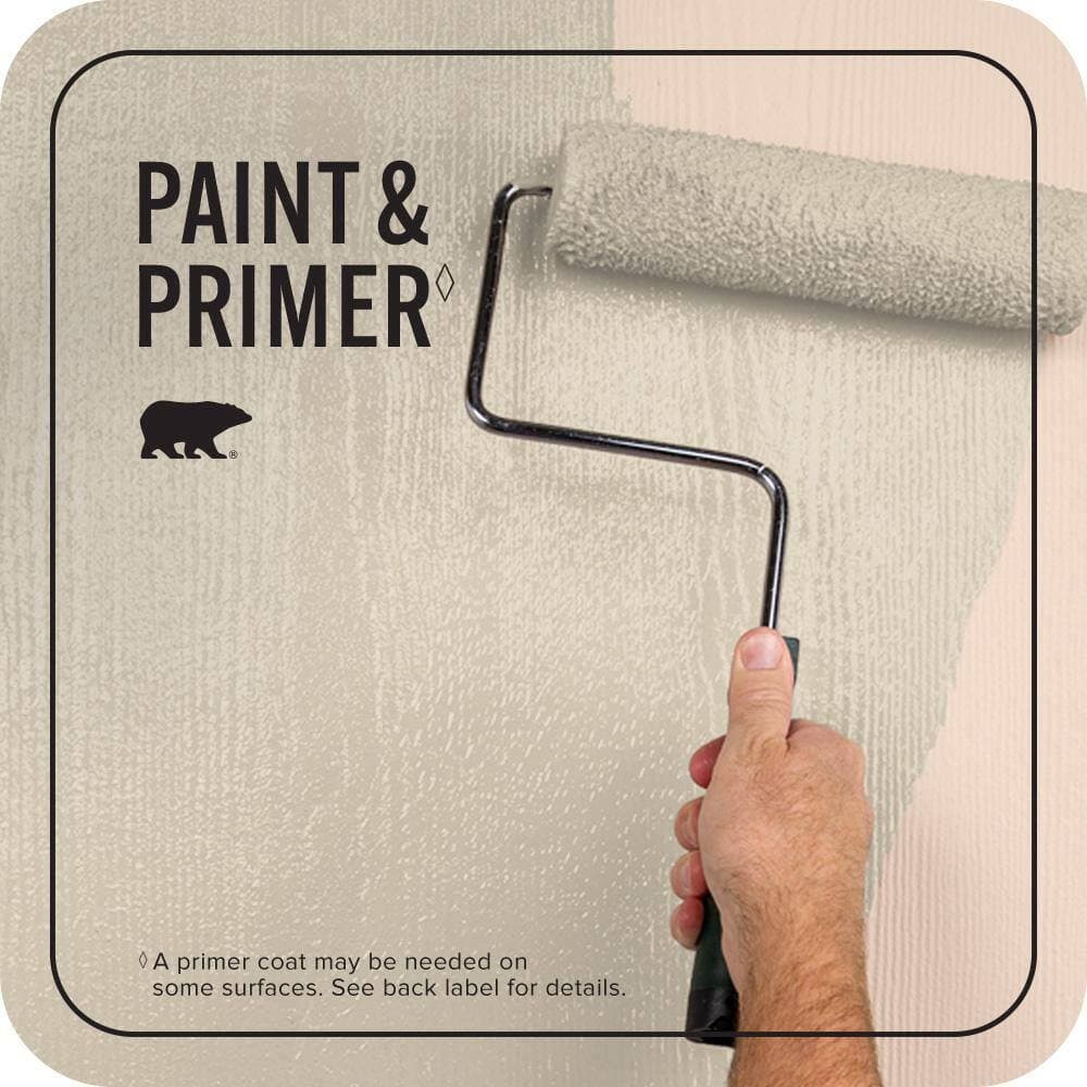 BEHR PREMIUM PLUS 1 qt. #PPU4-12 Natural Almond Satin Enamel Exterior Paint & Primer (3)