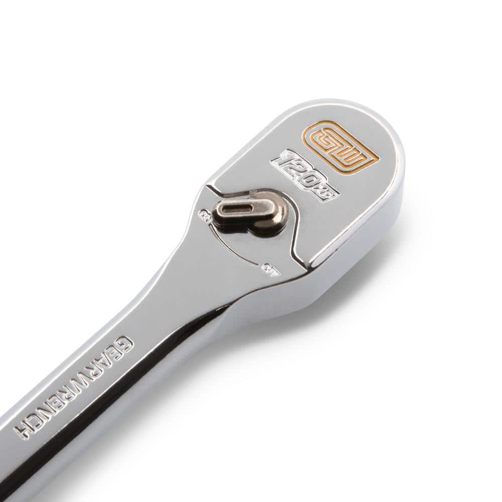 GEARWRENCH 1/2 in. Drive 120XP Full Polish Chrome Extra Long Handle Teardrop Ratchet (3)