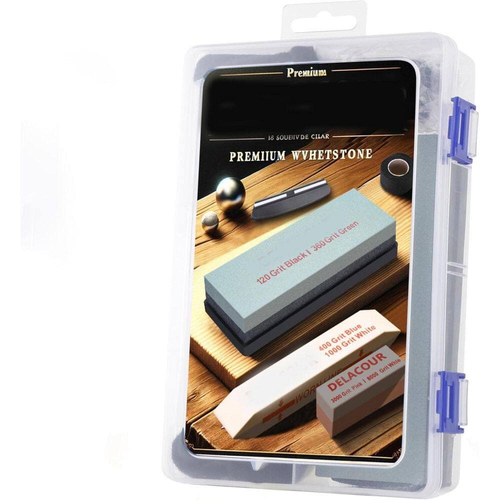 Unbranded White Corundum Knife Sharpening Stone Kit Whetstone Sharpening Tool for Knives Chisels 7pcs Set (7-Pack)
