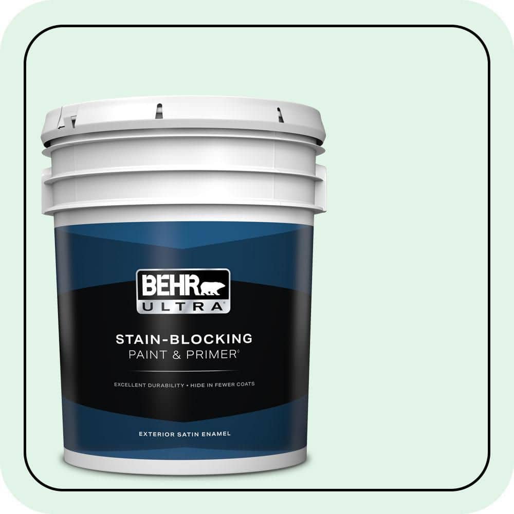 BEHR ULTRA 5 gal. #470A-1 Window Pane Satin Enamel Exterior Paint & Primer