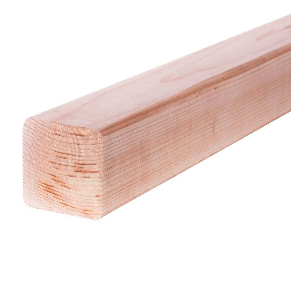 Mendocino Forest Products 4 in. x 4 in. x 8 ft. S4S Green Con Heart Redwood Post (Actual: 3-3/8 in. x 3-3/8 in. x 8 ft.)